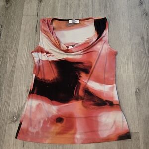 Calvin Klein Sleeveless Abstract Blouse Womens Size Small